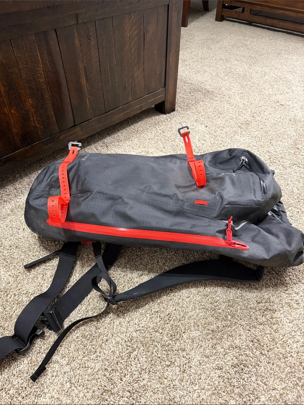 Arc'teryx Alpha SK 32 Red and Black backcountry ski